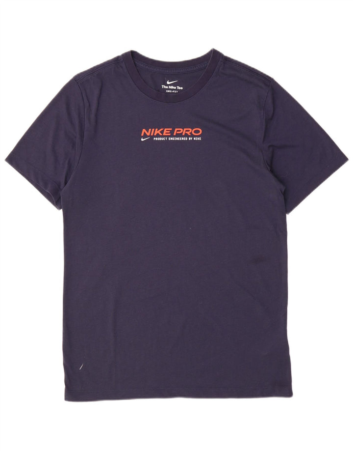 Męski T-shirt z grafiką Nike Dri Fit, mały, granatowy poliester