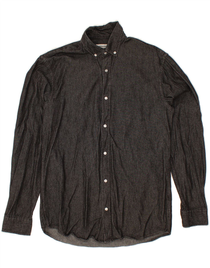 JACK & JONES Mens Shirt Medium Black Cotton Vintage Jack & Jones and Second-Hand Jack & Jones from Messina Hembry 