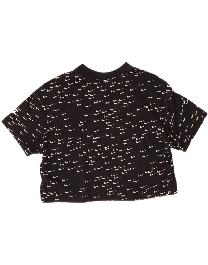 NIKE Womens Oversized Crop Graphic T-Shirt Top UK 10 Small Black Vintage Nike and Second-Hand Nike from Messina Hembry 