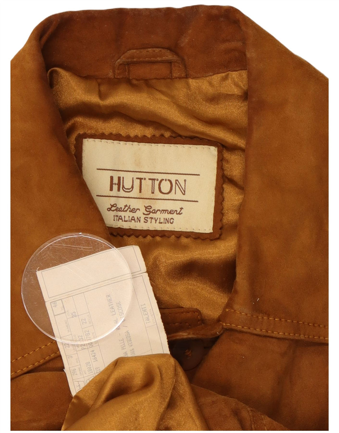 Vintage męska zamszowa kurtka IT 46 mała brązowa skórzana klasyczna