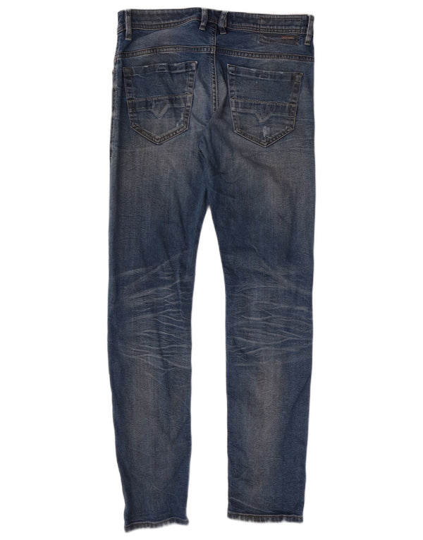 Diesel Męskie Thommer Distressed Slim Skinny Jeans W31 L32 Niebieskie bawełniane