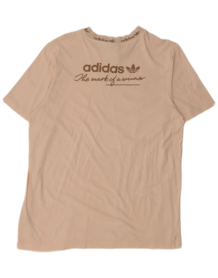 Adidas Męska koszulka graficzna Top Medium Beżowa bawełna