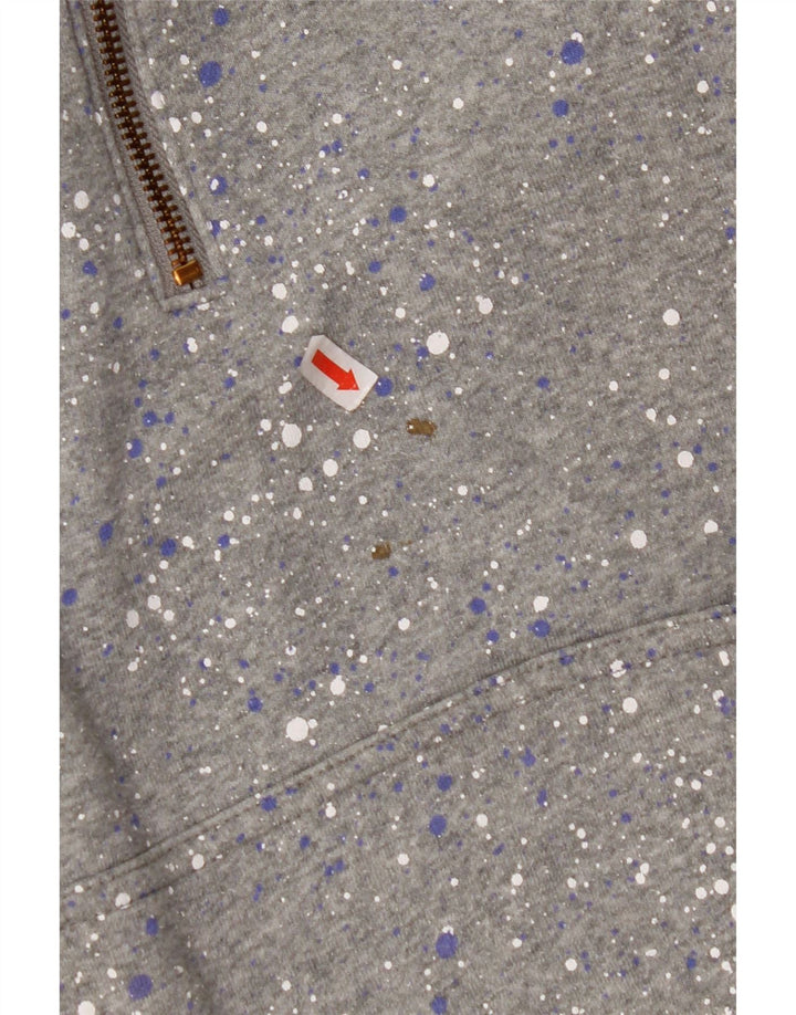 Damski sweter z kapturem i zamkiem NIKE UK 8/10, mały, szary, z bawełny w plamki