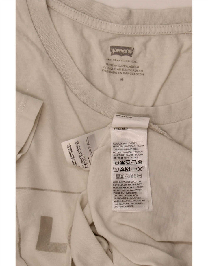 Damska koszulka z grafiką Levi's Top UK 14 Średnia biała bawełna