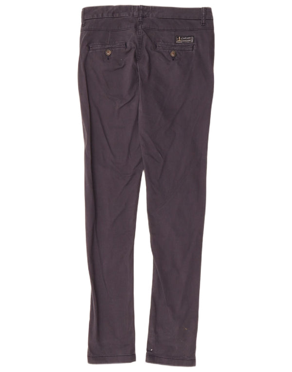 Damskie spodnie typu skinny Chino SUPERDRY XS W25 L30 Granatowa bawełna