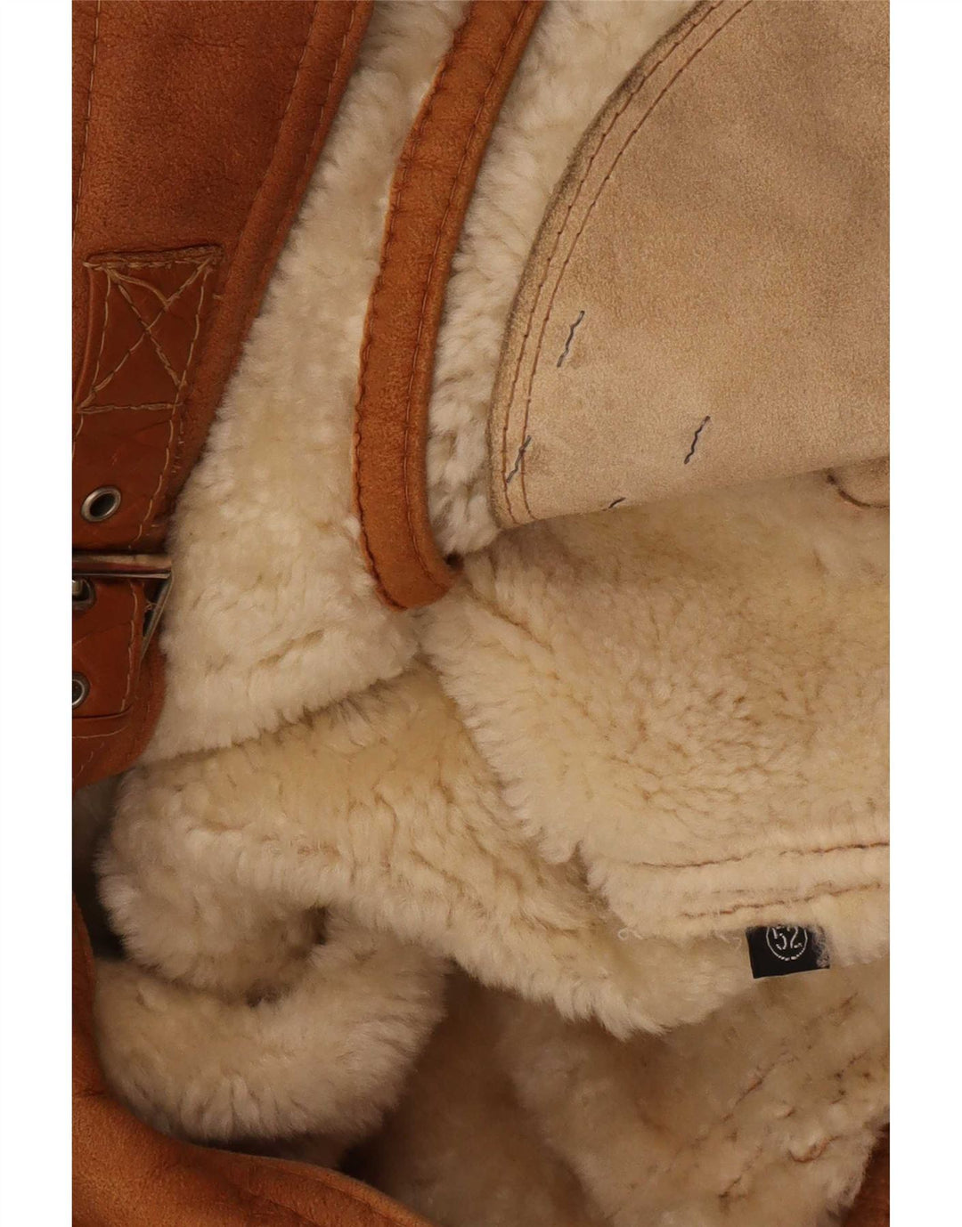 Męska kurtka shearling vintage IT 52 XL beżowa