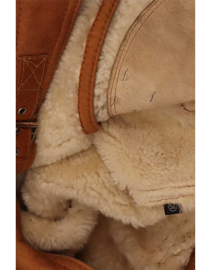 Męska kurtka shearling vintage IT 52 XL beżowa