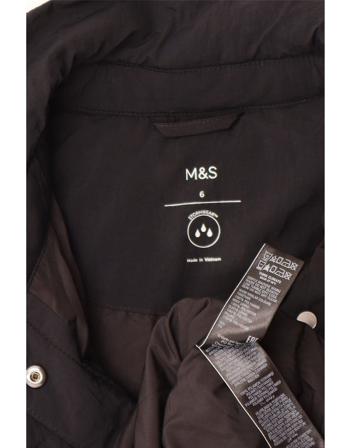 Marks & Spencer Damski, oversize'owy, pikowany płaszcz z podszewką, UK 6 XS, czarny
