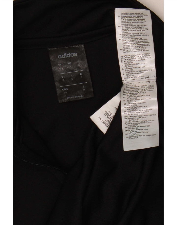 Adidas Męskie Climalite Zip Neck Sweter Dresowy Top Mały Czarny Poliester