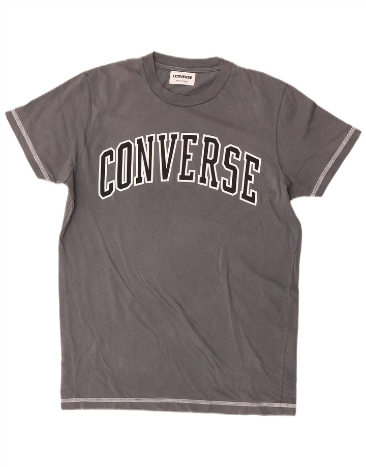 Converse Męski T-shirt z grafiką, mały, szary, bawełniany