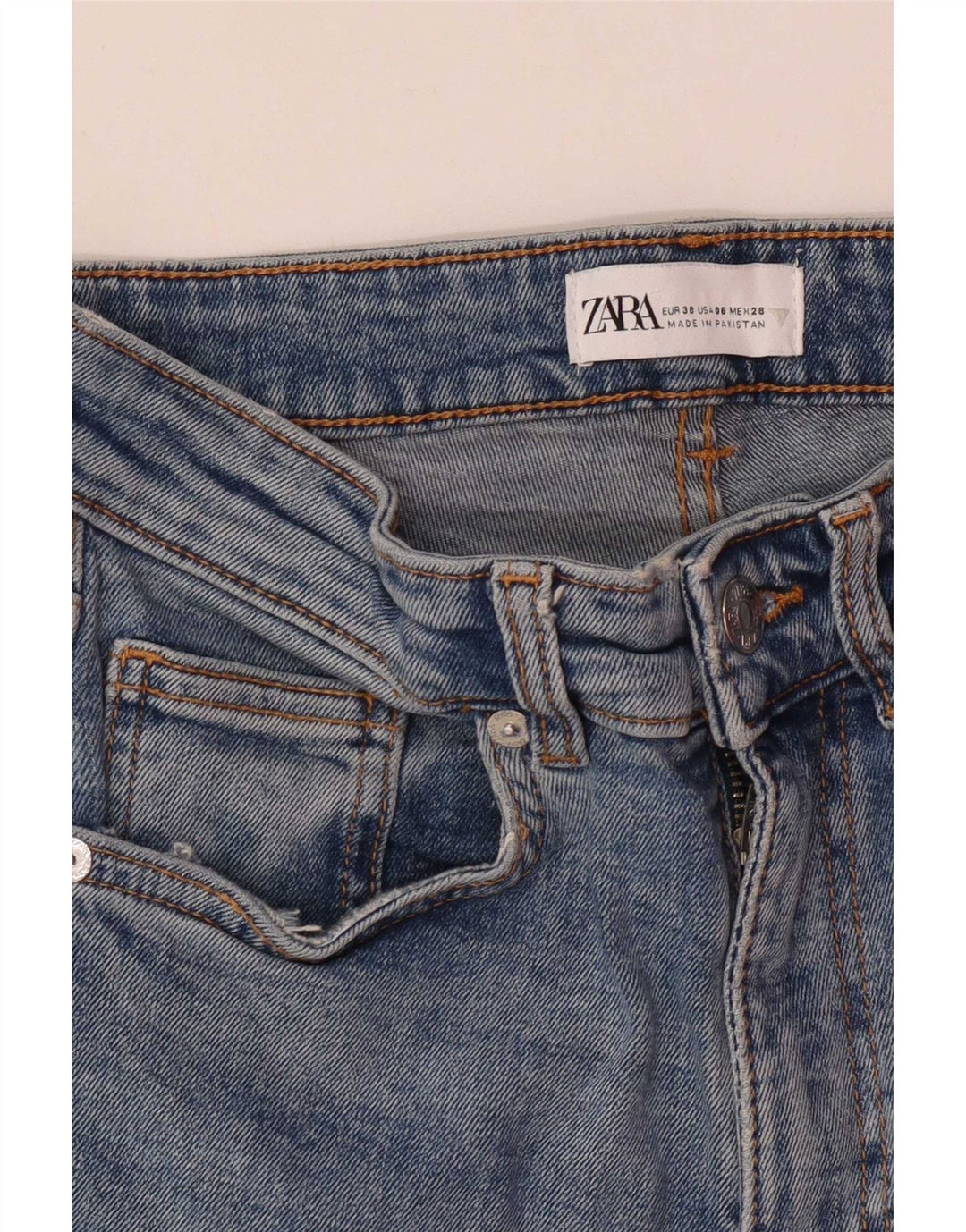 Damskie jeansy z wysokim stanem Zara Flared EU 38 Small W28 L26 Niebieskie