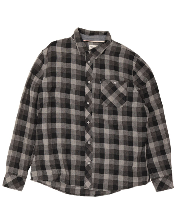 Męska koszula flanelowa Cherokee 2XL, bawełniana szara krata