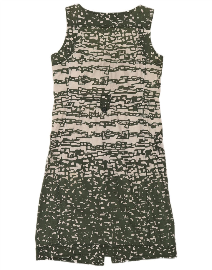 MARELLA Damska sukienka koszulowa bez rękawów UK 12 Średni zielony geometryczny