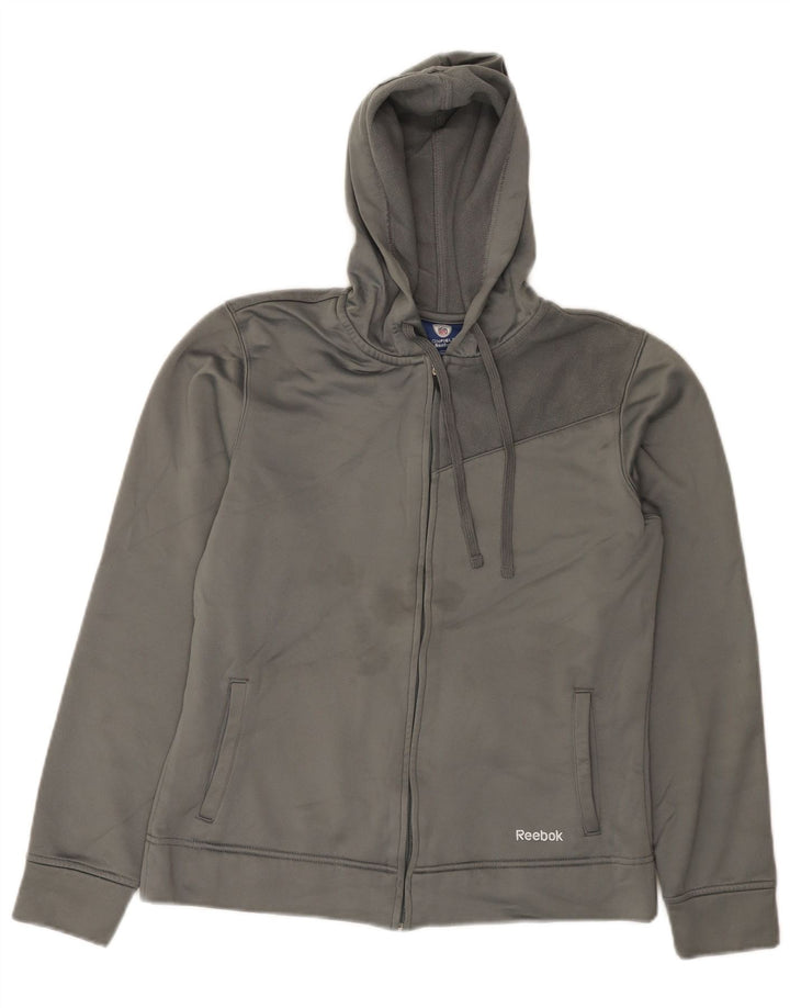 Damski sweter z kapturem i zamkiem Reebok UK 14, średni szary poliester