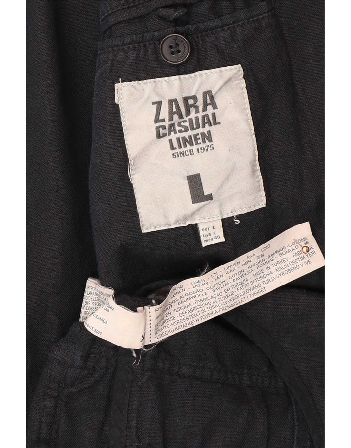 Zara Męska marynarka zapinana na 3 guziki UK 40, duża, granatowa, lniana
