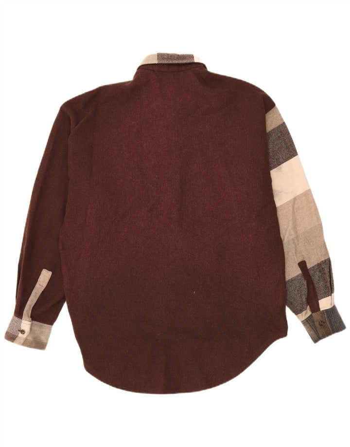 Męska koszula flanelowa w stylu vintage, duża, wielobarwna, z blokami kolorów