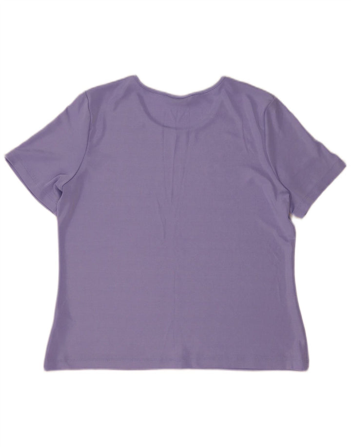 T-shirt damski Marks & Spencer Top UK 16, duży, fioletowy poliester