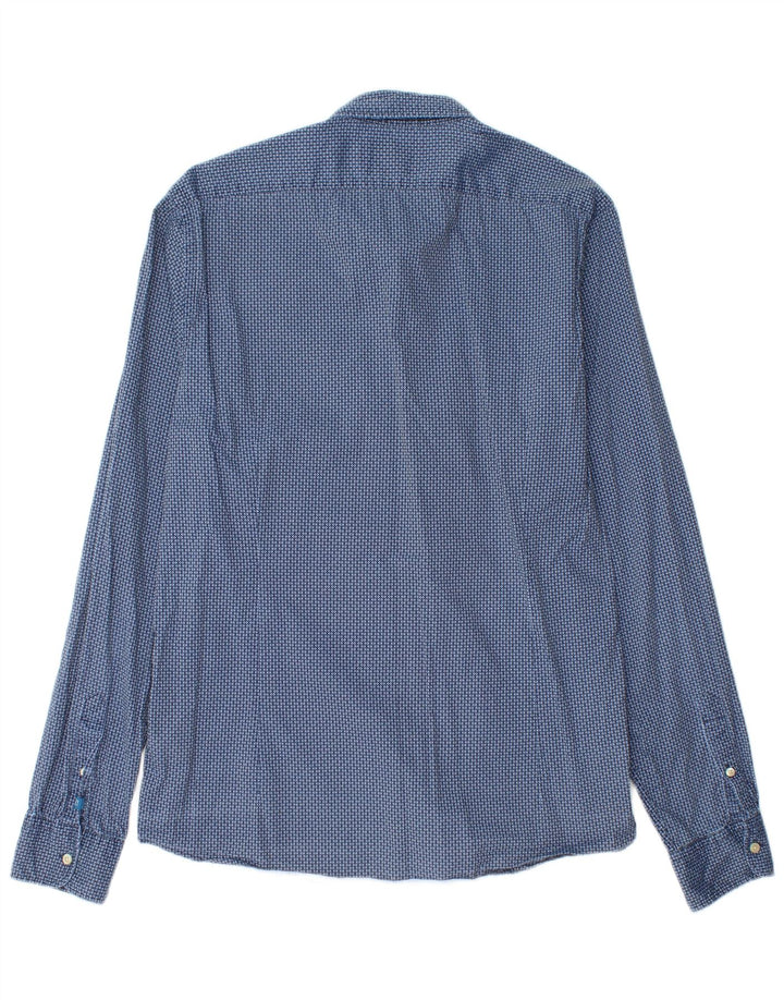 Wąska koszula męska Scotch & Soda, duża niebieska, geometryczna bawełna