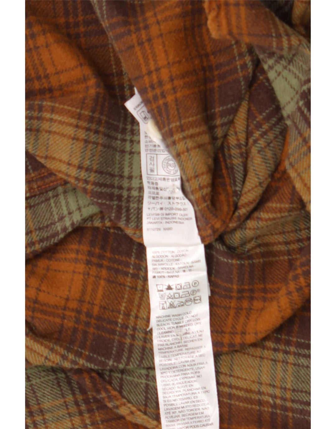 Męska koszula flanelowa Levi's w średnią brązową kratę, bawełniana