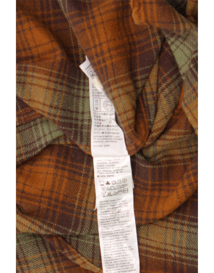 Męska koszula flanelowa Levi's w średnią brązową kratę, bawełniana