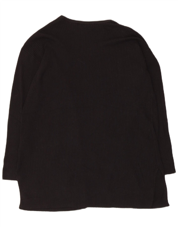 Marks & Spencer Damski sweter rozpinany UK 14 Średni czarny wiskoza