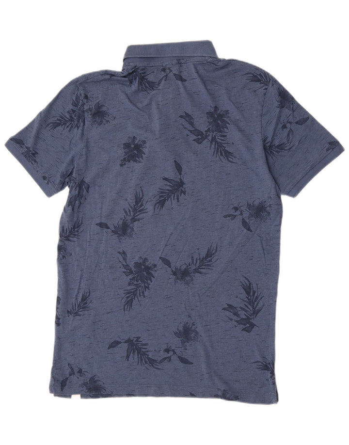 Męska koszulka polo Jack & Jones, średnia niebieska, bawełniana w kwiaty