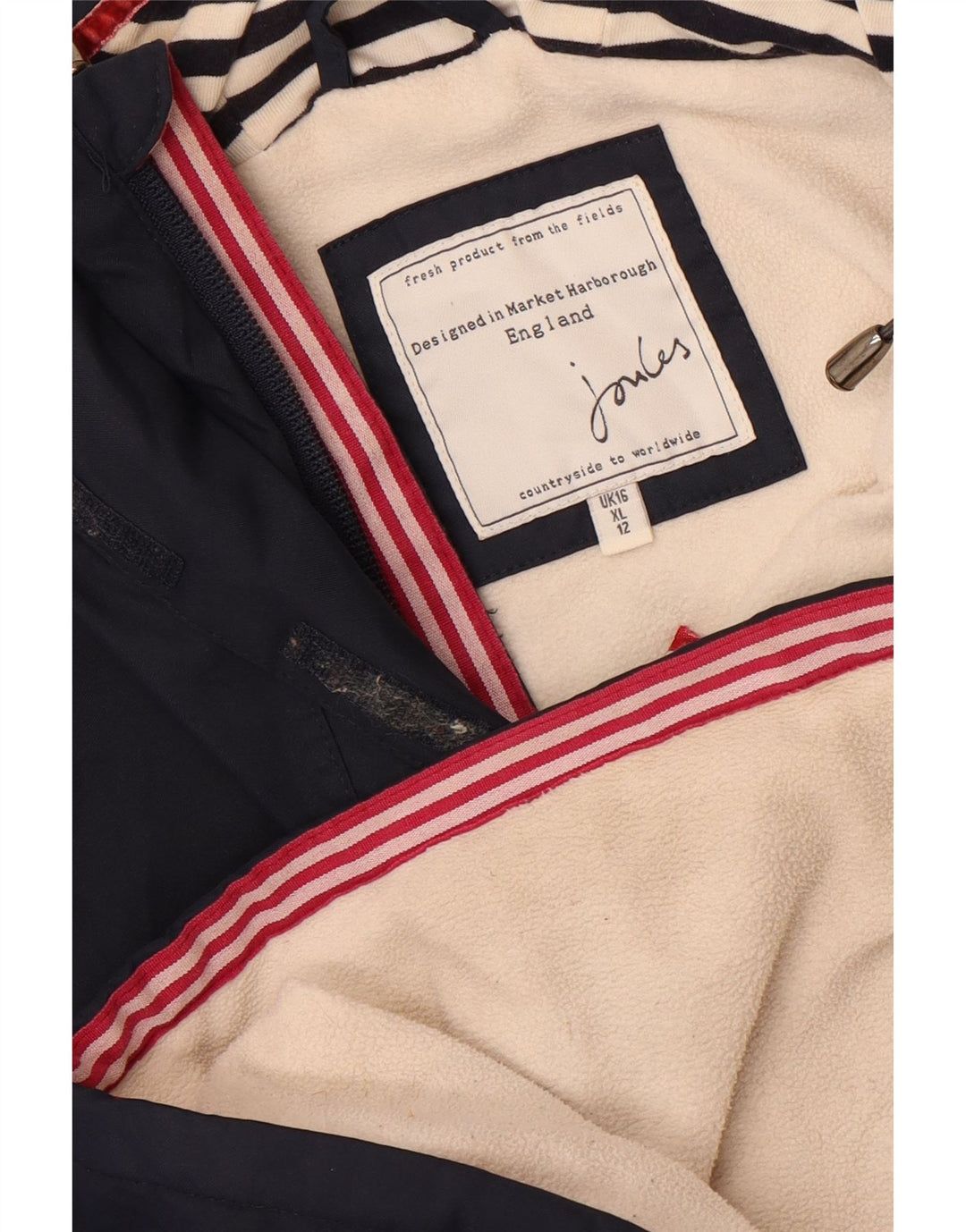 Damska kurtka Anorak z kapturem i oversize Joules UK 16, duża, granatowa
