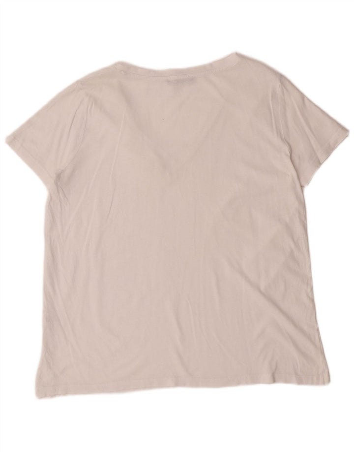 ZARA Womens T-Shirt Top UK 14 Medium White Cotton