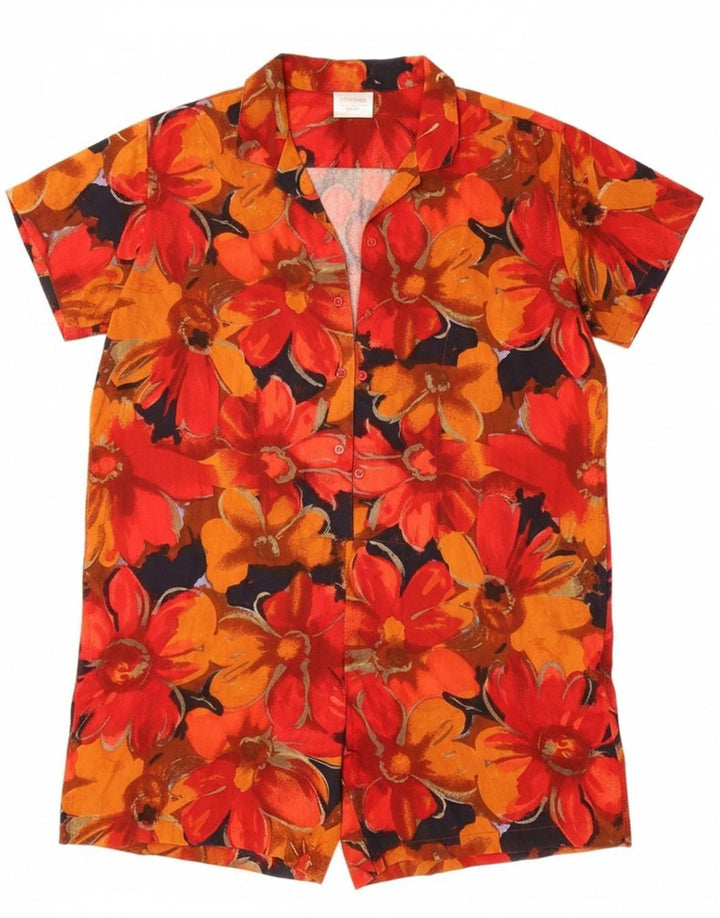 RICHARDS Womens Oversized Playsuit UK 10 Small  Red Floral Viscose