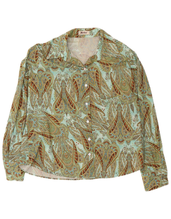 Damska koszula o luźnym kroju w stylu vintage IT 52 2XL Zielony Paisley Poliester Retro