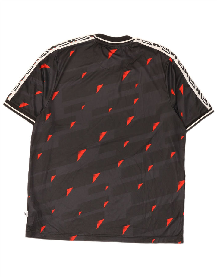 Męska koszulka z grafiką Umbro, duży czarny geometryczny poliester