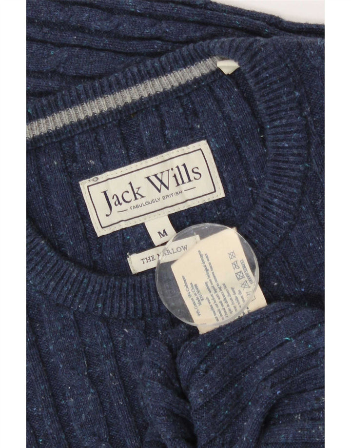 Jack Wills Męski sweter z okrągłym dekoltem, średni granatowy, bawełniany