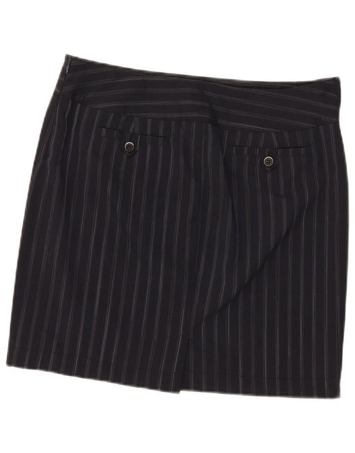 Damska mini spódniczka Marella UK 12 Medium W32 Granatowy poliester w prążki