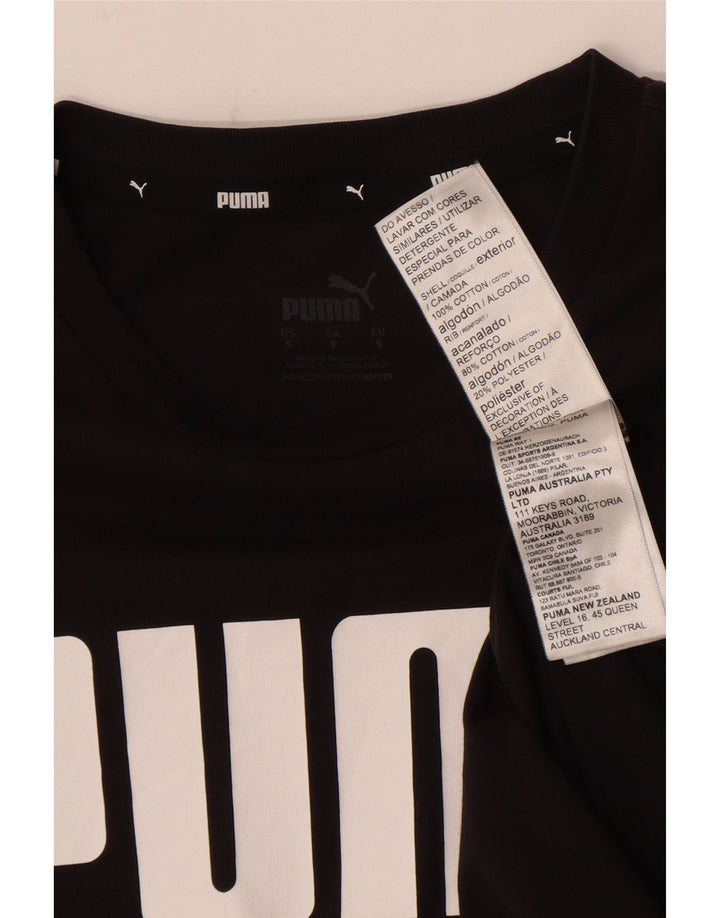Męski T-shirt z grafiką Puma, mały, czarny, bawełniany