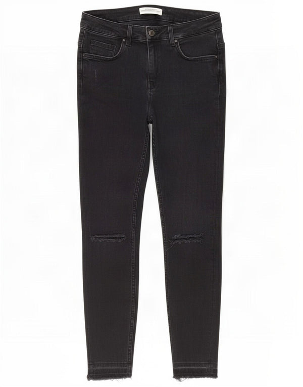 Zara Womens Distressed Skinny Jeans EU 36 XS W26 L26 Black