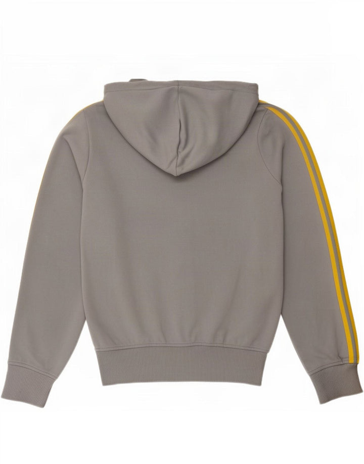 Damski sweter z kapturem i zamkiem błyskawicznym Adidas UK 12 Średni szary poliester