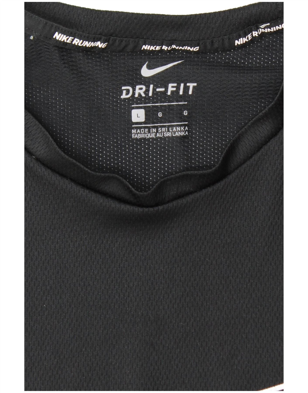 NIKE Mens Dri Fit Graphic T-Shirt Top Large Black Polyester