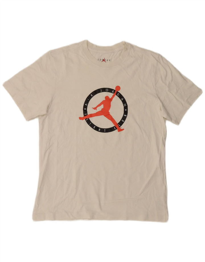 Męski T-shirt z grafiką Jordan, średni biały bawełniany