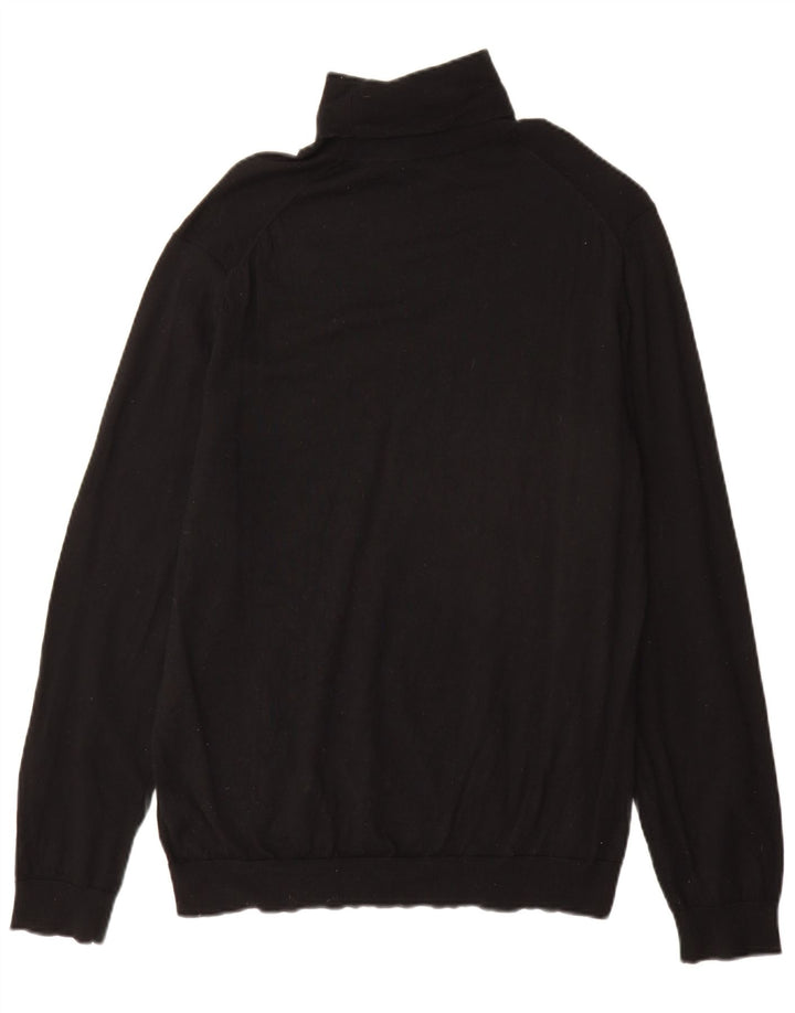 Marks & Spencer Męski sweter z golfem XL, czarna, wełna merynosów