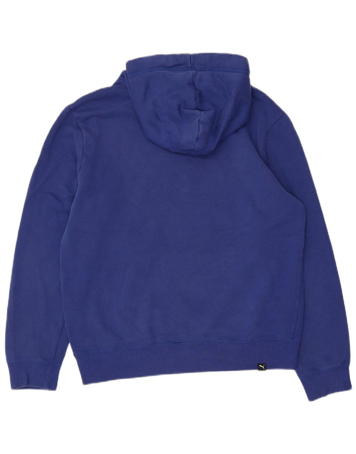 Męski sweter z kapturem Puma z grafiką, mały, niebieski, bawełniany