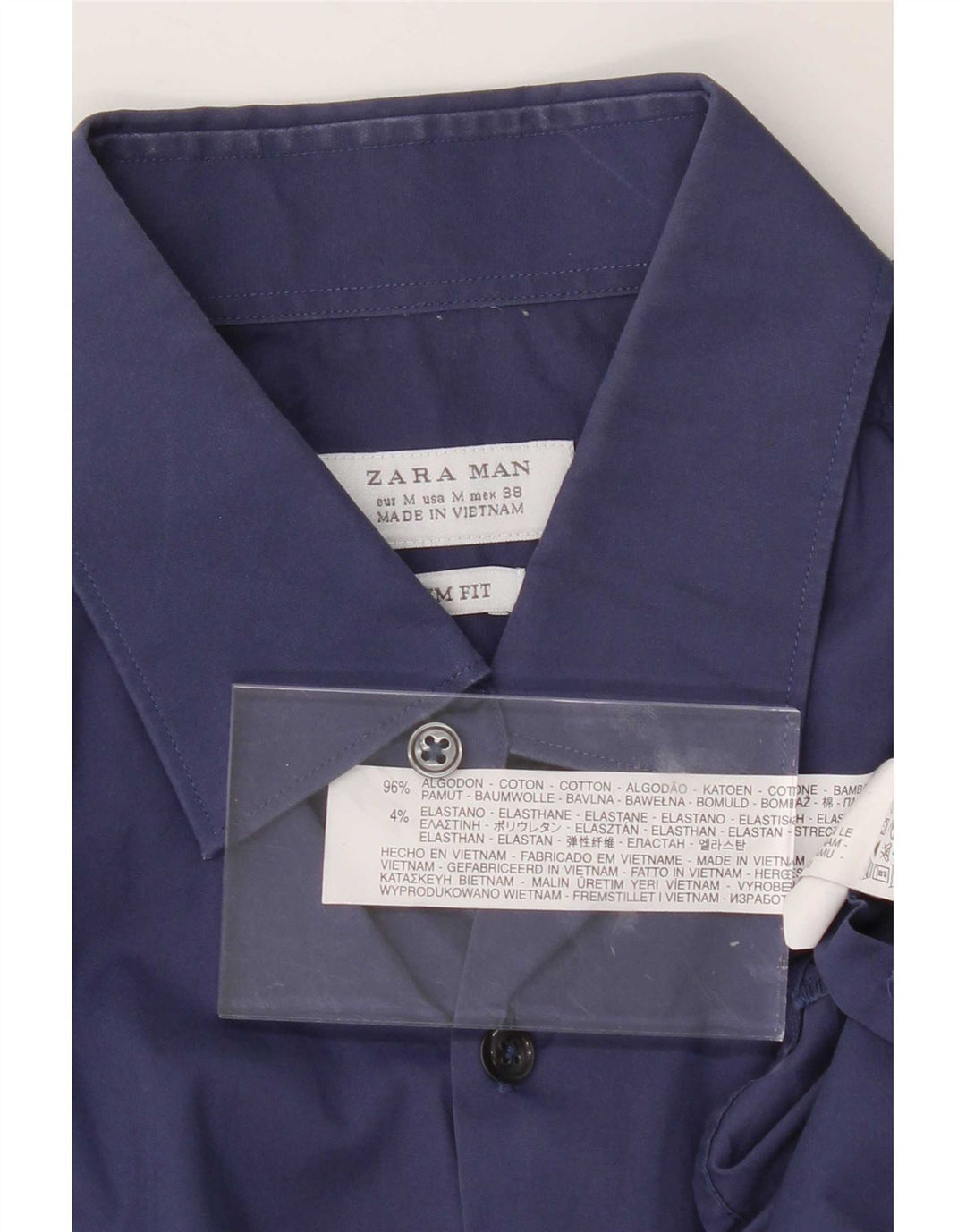 Koszula męska Zara Slim Fit, bawełniana, w kolorze średnioniebieskim