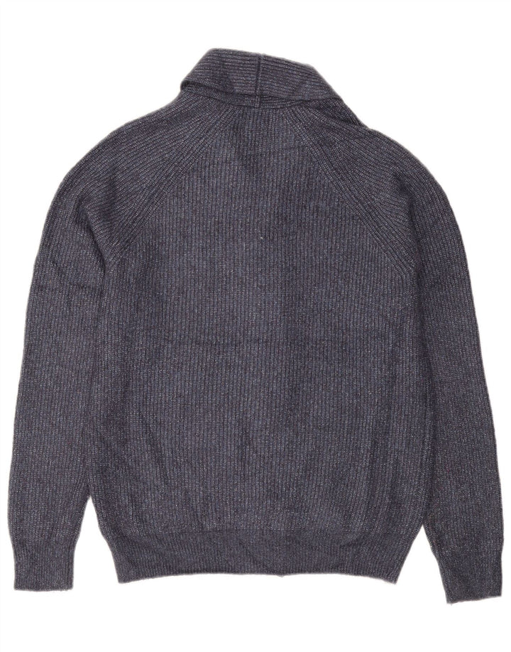 Marks & Spencer Męski sweter rozpinany, średni granatowy, poliamid