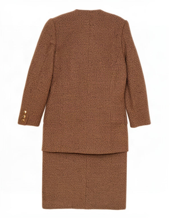 Vintage damski zestaw spódnic zapinanych na 6 guzików, UK 14 Medium W30 Brown