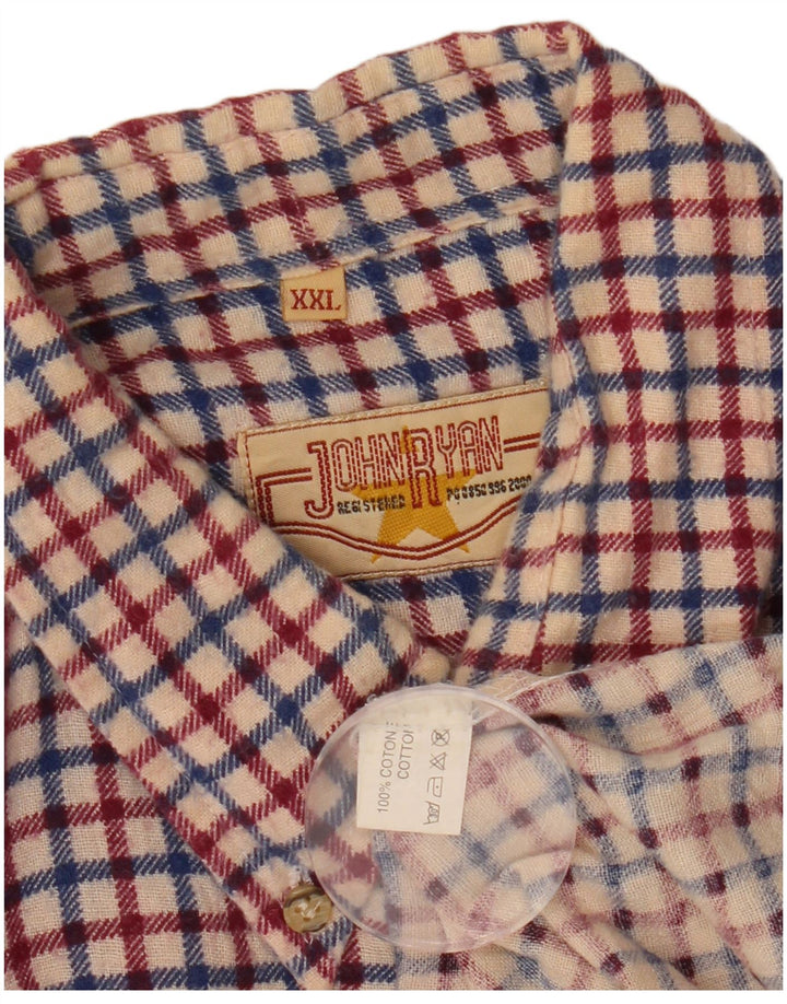 Męska koszula flanelowa VINTAGE 2XL, bawełniana w czerwoną kratę