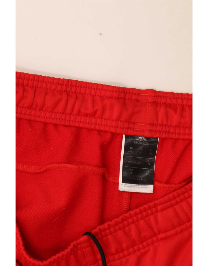 Męskie spodnie dresowe Adidas UK 44/46, duże, czerwone, poliestrowe