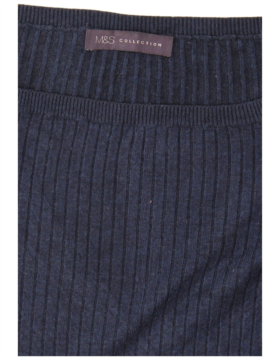 Marks & Spencer Damski sweter z dekoltem w łódkę, UK 12, średni granatowy