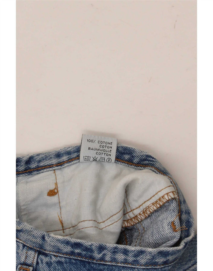 Vintage damskie dżinsy zwężane, średnie W28 L29, niebieska bawełna
