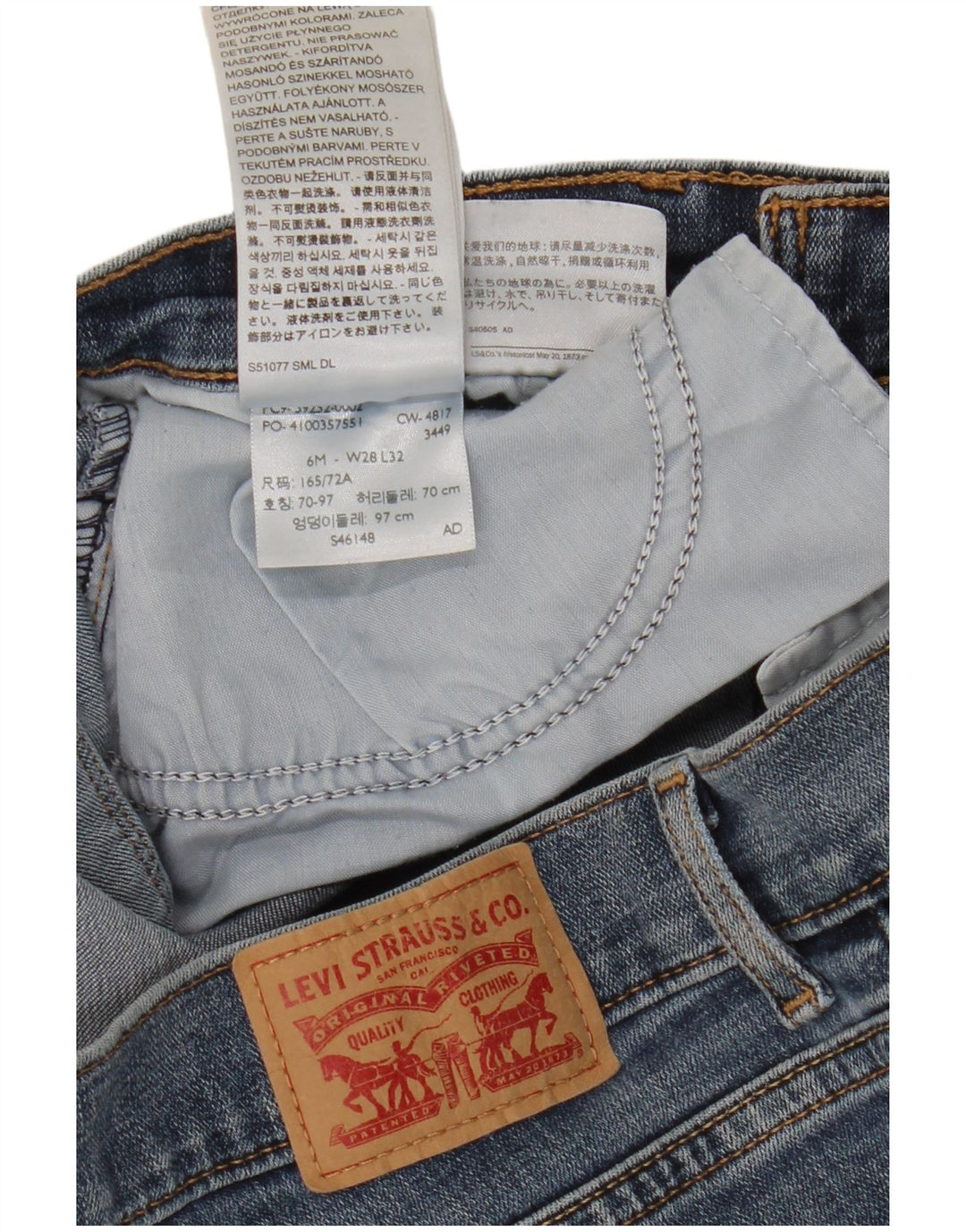 Damskie klasyczne jeansy Bootcut Levi's US 6 Medium W28 L32 Niebieska bawełna