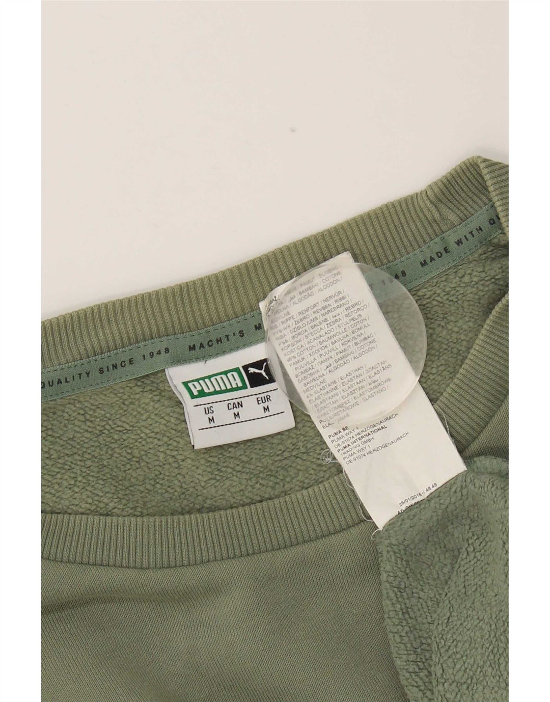 Męska bluza Puma Sweter Średniozielony, bawełniany blok kolorów