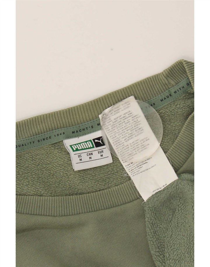 Męska bluza Puma Sweter Średniozielony, bawełniany blok kolorów